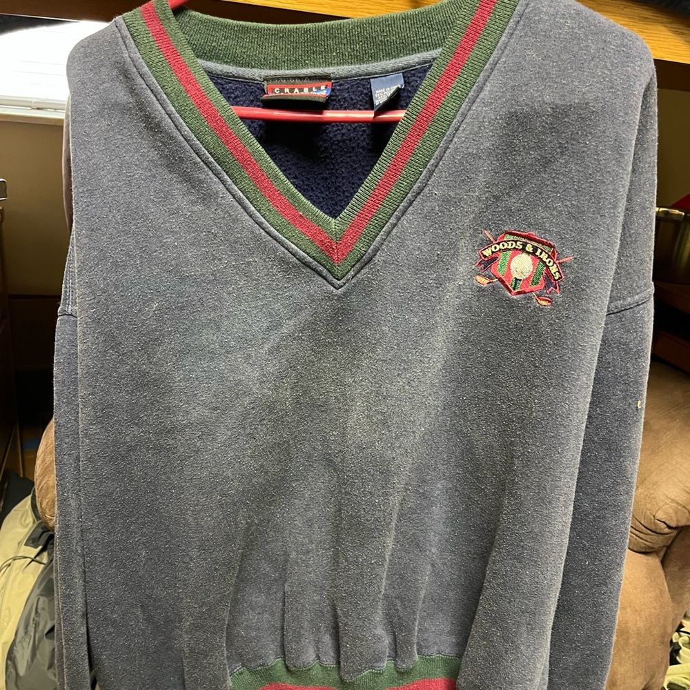 V neck golf sweatshirt